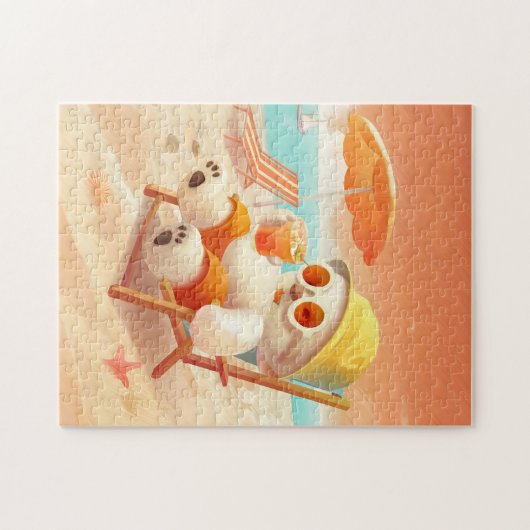 Lächeln Dog - Strandmodus eingeschaltet Puzzle (Horizontal)