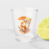 Lächeln Dog - Strandmodus eingeschaltet Schnapsglas (Vorderseite)