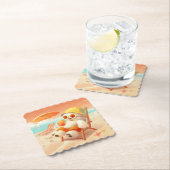 Lächeln Dog - Strandmodus eingeschaltet Untersetzer (Vor Ort)