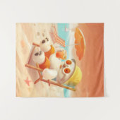 Lächeln Dog - Strandmodus eingeschaltet Wandteppich (Vorderseite (Horizontal))