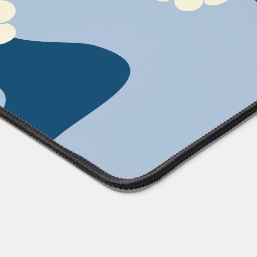 Lächeln - Dunkelblau, hellblau und Creme Schreibtischunterlage (Ecke)