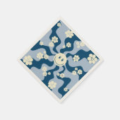 Lächeln - Dunkelblau, hellblau und Creme Serviette (Ecke)