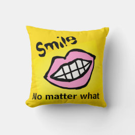 Lächeln, egal, was Cartoon Lippen Kissen