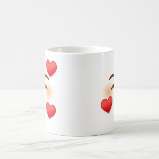 Lächeln Emoji mit Herz Kaffeetasse (Mittel)