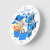 Lächeln Emoji mit Shopping, Zeit zum Einkaufen Runde Wanduhr (Winkel)