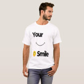 Lächeln Emoji T - Shirt - Niedliches weißes Lächel (Vorne ganz)