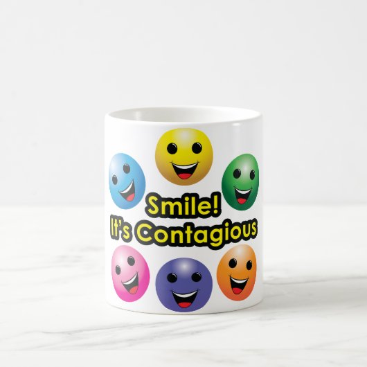 Lächeln! Es ist ansteckend Kaffeetasse (Mittel)