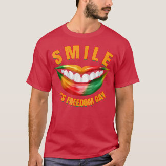 Lächeln - Es ist der Tag der Freiheit, Afro Black  T-Shirt
