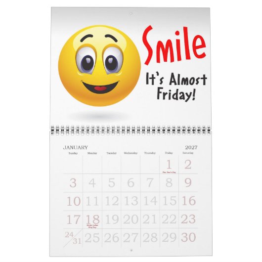 Lächeln - Es ist fast Freitag! Kalender (Jan 2027)
