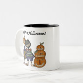Lächeln Es ist Halloween Zweifarbige Tasse (Vorderseite Links)