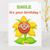 LÄCHELN, ES IST IHR GEBURTSTAG KARTE (Gelbe Blume)