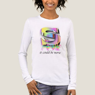 LÄCHELN Es könnte schlimmer sein Frauen Spaß Tri-Blend Shirt