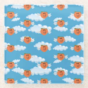 Lächeln Fruchtfunny Pfirsich Food Spaß Emojis Joke Glasuntersetzer