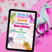 Lächeln, Funkeln, Strahlen Einhorn Geburtstag