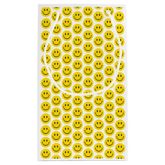 Lächeln Gelb Schwarz-weiß glücklicher Spaß Emoji R Kleine Geschenktüte (Rückseite)