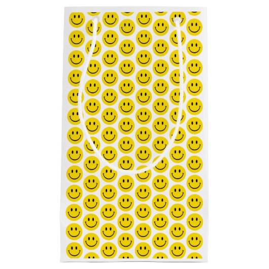 Lächeln Gelb Schwarz-weiß glücklicher Spaß Emoji R Kleine Geschenktüte (Vorderseite)
