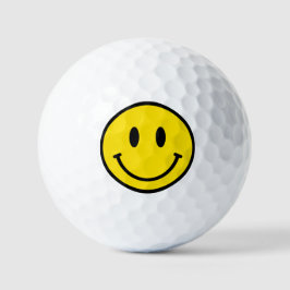 Lächeln Gelb Schwarz-weiß Happy Face Emoji Fun Golfball
