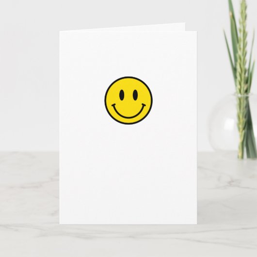 Lächeln Gelb Schwarz-weiß Happy Face Emoji Karte (Vorderseite)