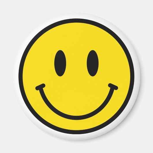Lächeln Gelb Schwarz-weiß Happy Face Emoji Magnet (Vorne)