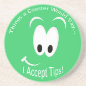 Lächeln Gesicht akzeptieren Tipps dunkler Unterset Sandstein Untersetzer (Vorne)