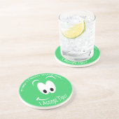 Lächeln Gesicht akzeptieren Tipps dunkler Unterset Sandstein Untersetzer (Seite)