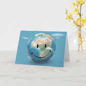 Lächeln Gesicht auf der Erde Globe Karte (Gelbe Blume)