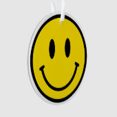 Lächeln Gesicht gelb Schwarz-weiß Happy Face Emoji Ornament (Vorderseite)