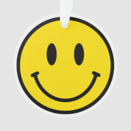 Lächeln Gesicht gelb Schwarz-weiß Happy Face Emoji Ornament