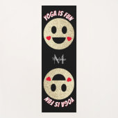 Lächeln Gesicht Glitzern Herz Yoga macht Spaß Mono Yogamatte (Vorderseite)