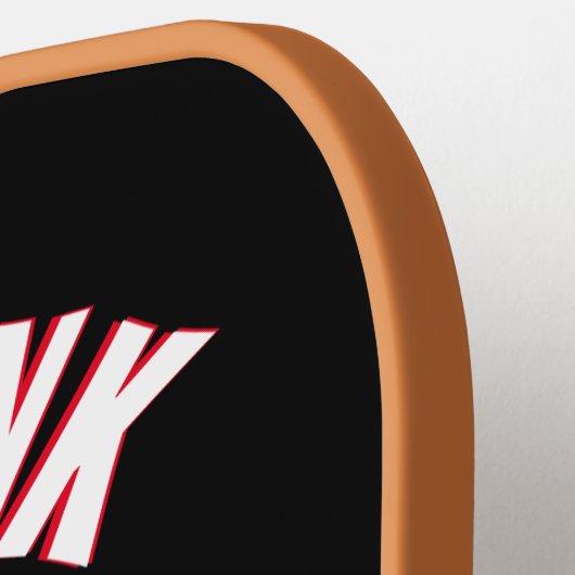 Lächeln Gesicht Gold Glitzern dunkle Mongram Pickleball Schläger (Linke Seite)