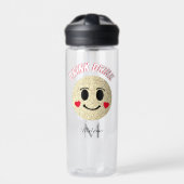 Lächeln Gesicht Gold Glitzern Herzen trinken Monog Trinkflasche (Vorderseite)