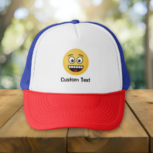 Lächeln Gesicht mit Open Mouth Trucker Hat Truckerkappe