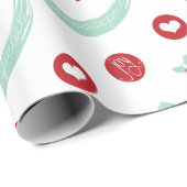 Lächeln Gesicht Niedliche Liebe Frieden Freude Cus Geschenkpapier (Rolleneckpunkt)