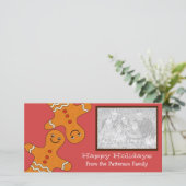 Lächeln Gingerbread Männer Weihnachten Fotokarte (Stehend Vorderseite)