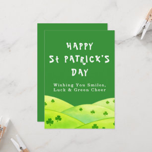 Lächeln Glück Grün St. Patrick Tag Grußkarte Einladung