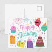 Lächeln glücklich Geburtstag Postkarte (Vorne/Hinten)