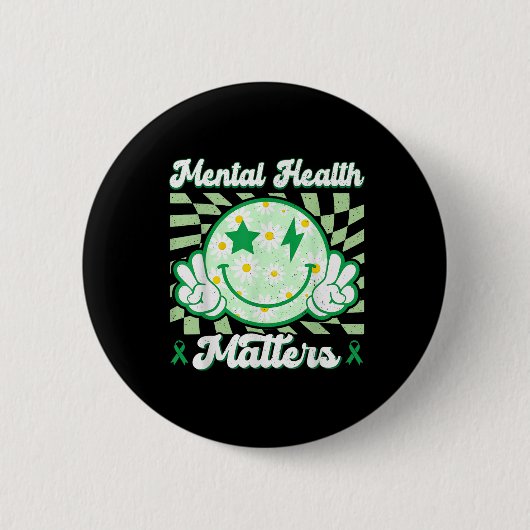 Lächeln glücklich Gesicht Niedliche Blume Mental H Button (Vorderseite)