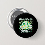 Lächeln glücklich Gesicht Niedliche Blume Mental H Button (Vorne & Hinten)