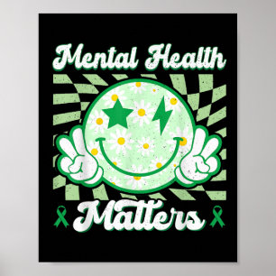 Lächeln glücklich Gesicht Niedliche Blume Mental H Poster
