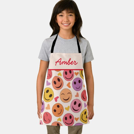 Lächeln glückliche Gesichter mit Herz-Mädchen Schürze (Insitu)