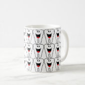 Lächeln glückliche weiße Tees für Zahnärzte Kaffeetasse (VorderseiteRechts)