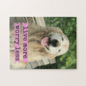 Lächeln Golden Retriever Hund leben mehr Sorgen we Puzzle (Horizontal)