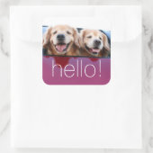 Lächeln Golden Retriever Hunde in Car Window Hallo Quadratischer Aufkleber (Tasche)