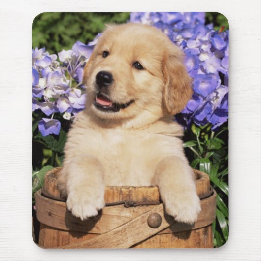 Lächeln Golden Retriever Puppy Hund Mouse Pad Mousepad (Vorne)