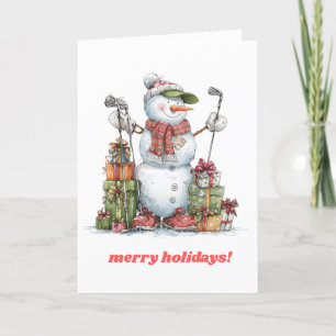 Lächeln Golfer Weihnachtskarte Feiertagskarte