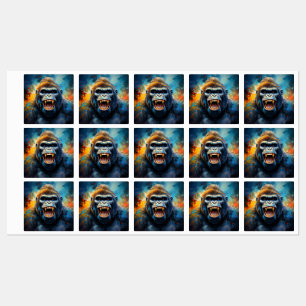 Lächeln Gorilla Etiketten
