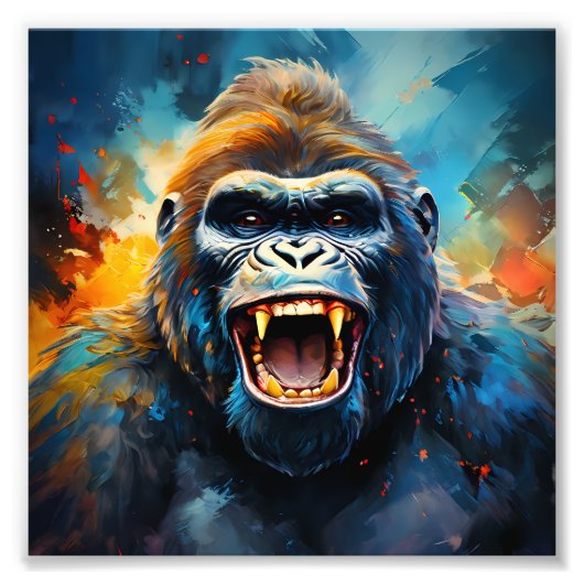 Lächeln Gorilla Fotodruck (Vorne)