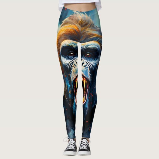 Lächeln Gorilla Leggings (Vorderseite)
