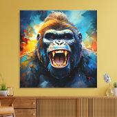 Lächeln Gorilla Leinwanddruck (Insitu (Wohnzimmer))
