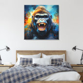 Lächeln Gorilla Leinwanddruck (Insitu (Schlafzimmer))